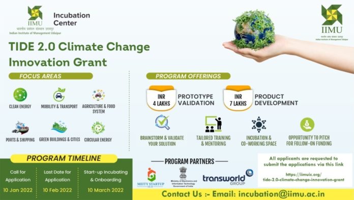 IIM Udaipur Incubation Center launches first startup towards climate change