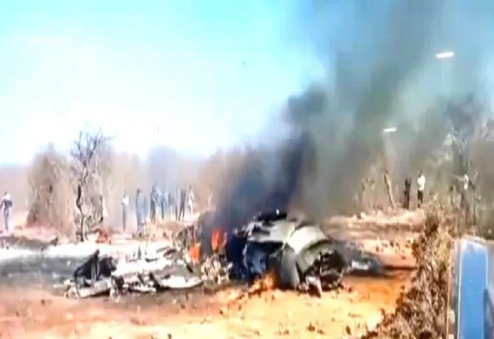 Airforce fighter plane crashed in Morena, explosion with loud sound, fell on the ground like a ball of fire