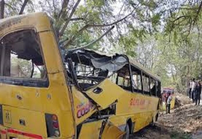 5 children killed as school bus overturns in Haryana...many injured