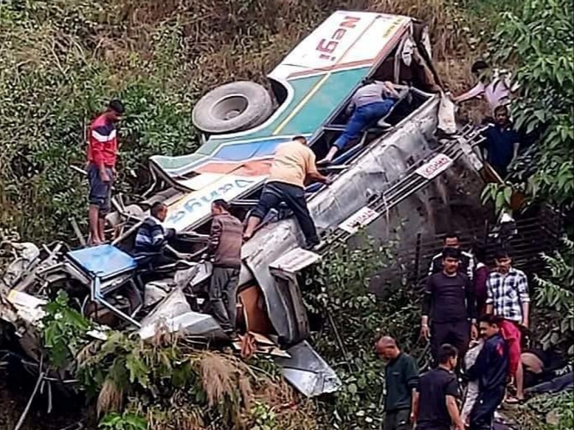 Passenger bus falls into ditch in Almora, six passengers killed, rescue of injured continues