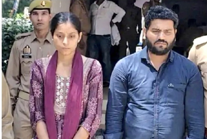 Man who beat an 11-year-old child to death in the name of discipline at a Vedic school arrested along with his girlfriend.