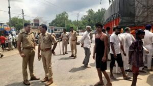 Out-of-control bus runs over motorcycle in Muzaffarnagar; father and two children dead, mother critically injured.