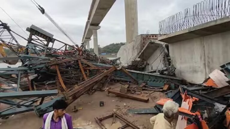 Under-construction bridge collapses in Hamirpur; six dead after being trapped under debris; rescue operations underway.