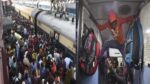 Examinees created a ruckus and pelted trains with stones at Patliputra Junction in Bihar due to train delays.