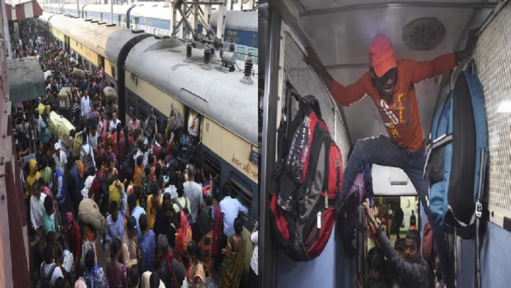 Examinees created a ruckus and pelted trains with stones at Patliputra Junction in Bihar due to train delays.