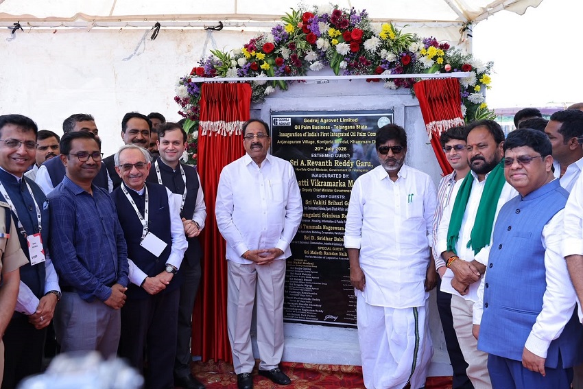 Godrej Agrovet inaugurated India's first integrated oil palm complex in Telangana.