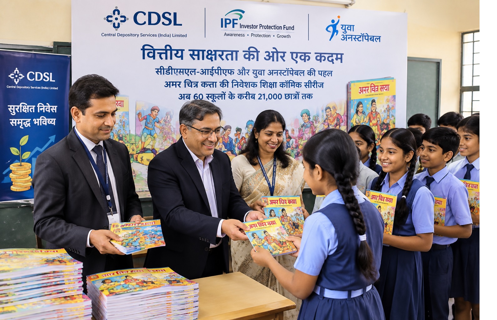 Through an initiative by CDSL IPF, Yuva Unstoppable, and Amar Chitra Katha, financial literacy will reach approximately 21,000 students via storytelling.