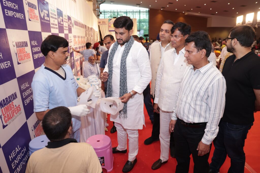 More than 550 differently-abled individuals arrived at the Narayan Seva Sansthan camp.
