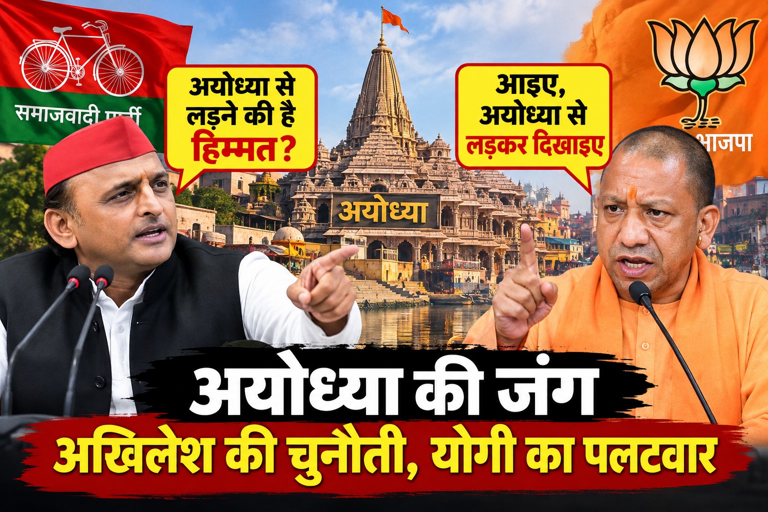 Yogi has accepted Akhilesh Yadav's challenge; will the SP chief now contest from Ayodhya?