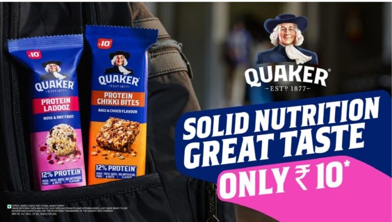 PepsiCo India has launched Quaker Laddus and Chikki Bites, offering a protein- and fiber-rich snack option for just 10 rupees.